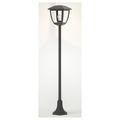 Stalp de gradina negru rotund,difuzor sticla, 1200x185x190mm