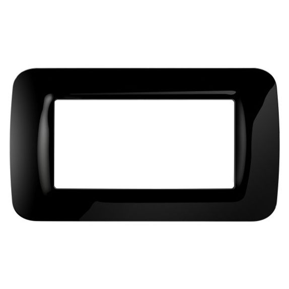 Rama ornament Gewiss GW22514, negru lucios - 4 module
