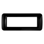 Rama ornament Gewiss GW22516, negru lucios - 6 module