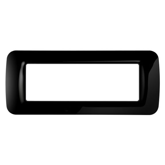 Rama ornament Gewiss GW22516, negru lucios - 6 module