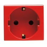 Priza modulara rosie 250V c.a. - PENTRU LINII DEDICATE - 2P+E 16A - 2 MODULE - ROȘU - SISTEM