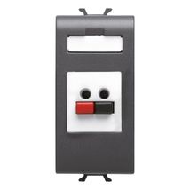 PRIZĂ AUDIO ȘI VIDEO - PRIZĂ DIFUZOR - 1 MODUL - NEGRU SATINAT GW12458