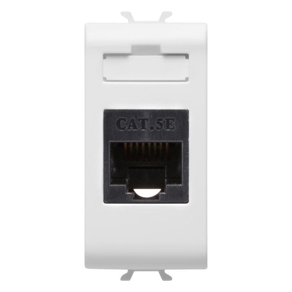 PRIZĂ RJ45 - CATEGORIA 5e - UTP - 1 MODUL - ALB SATINAT - GW15421