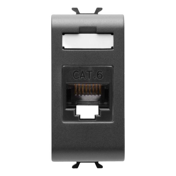 Priza UTP RJ45 cat5E Gewiss Chorus negru 1m GW12421