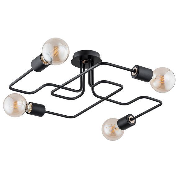 Lustra Alfa Hook Neagra 4xE27