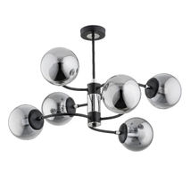 Lustra Alfa Dema Chrome & Neagra 6xE14