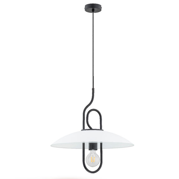 Lustra Pendul Alfa Chee Neagra & Alba 1xE27