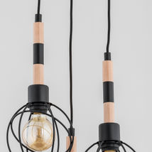 Lustra Pendul Alfa Bilbao Lemn 3xE27