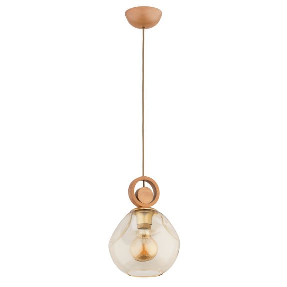 Lustra Pendul Alfa Sara Lemn 1xE27