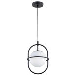 Lustra Pendul Alfa Juno Glass Neagra-Alba 1xE14