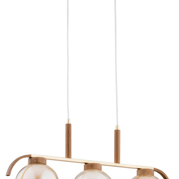 Lustra Pendul Alfa Aris Lemn 3xE27