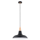 Lustra Pendul Alfa Doro R-3 Neagra & Lemn 1xE27