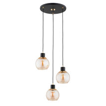 Lustra Pendul Alfa Derro Neagra & Aurie 3xE27