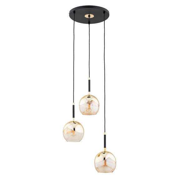Lustra Pendul Alfa Prada Aurie & Neagra 3xE27