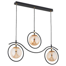 Lustra Pendul Alfa Kira Neagra & Aurie 3xE14
