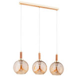 Lustra Pendul Alfa Hetty Lemn & Aurie 3xE27
