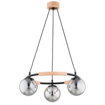 Lustra Pendul Alfa Aksja Lemn & Neagra 3xE14