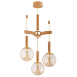 Lustra Alfa Gidia Lemn & Aurie 3xE14