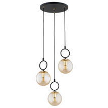 Lustra Pendul Alfa Lister Neagra & Aurie 3xE14