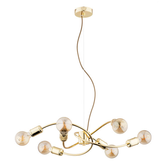 Lustra Pendul Alfa Karuzo Aurie 6xE27