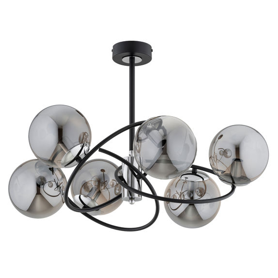 Lustra Alfa Wiromat Neagra & Chrome 6xE14