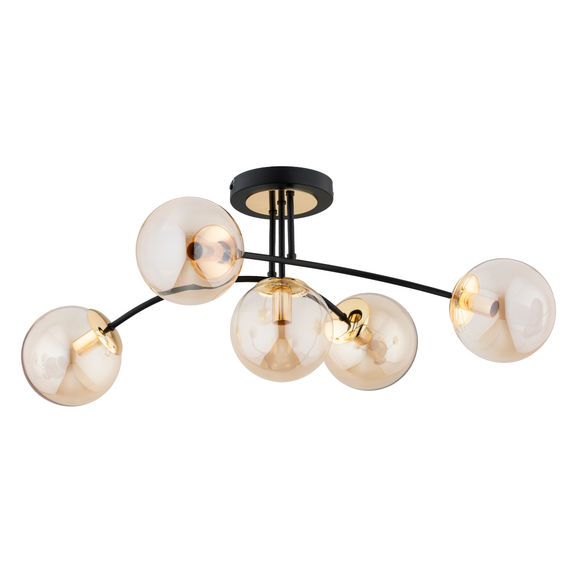 Lustra Alfa Latina Neagra & Aurie 5xE14