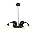 Lustra cu bec led 6xE27 neagra 54x65cm