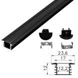 Profil aluminiu negru pentru banda led 1m Colt 