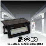 Proiector cu panou solar integrat 30W, 230x95x35mm, 400lm, IP65, 6500K