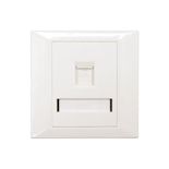 Faceplate Keystone RJ45,86x86, 1 port, EMTEX