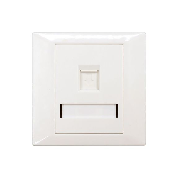 Faceplate Keystone RJ45,86x86, 1 port, EMTEX