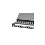 Patch panel 19”, 1U, PowerCat 5e, 24xRJ45, ecranat, suport de cabluri integrat, Graphite - Molex