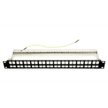 Patch panel 48 porturi, 1U, neechipat, ecranat, suport de cabluri integrat, black - EMTEX