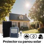 Proiector cu panou solar si telecomanda 5V/15W 200W