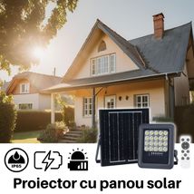 Proiector cu panou solar si telecomanda 5V/6W 50W