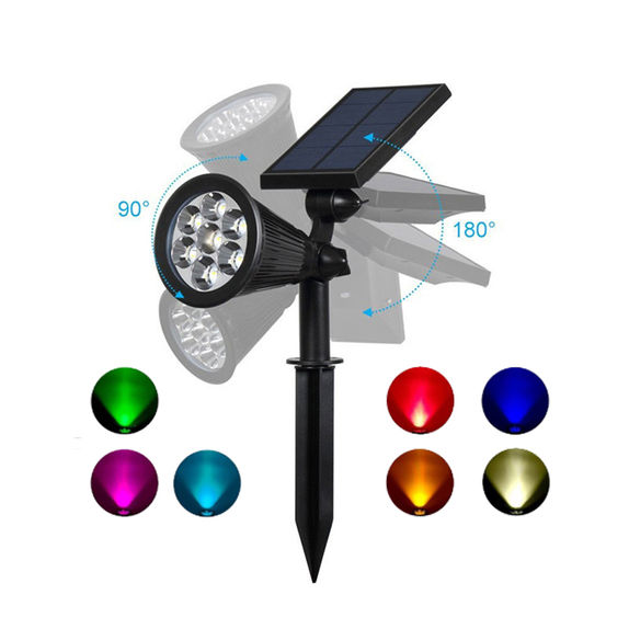 Stalp de gradina cu panou solar RGBW 1.5W