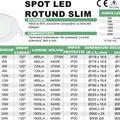 Spot Led Slim incastrat Ø118, 6W=40W, 2700K, lumina calda 