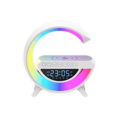 Incarcator Rapid Wireless 15W, 5 in 1 cu Bluetooth, Ceas, Speaker, Lampa Smart LED RGB, Alarma Ceas cu Lumina de Trezire, Miromoto®