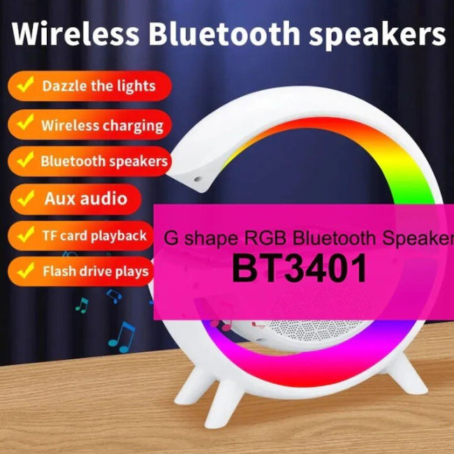Incarcator Rapid Wireless 15W, 5 in 1 cu Bluetooth, Ceas, Speaker, Lampa Smart LED RGB, Alarma Ceas cu Lumina de Trezire, Miromoto®