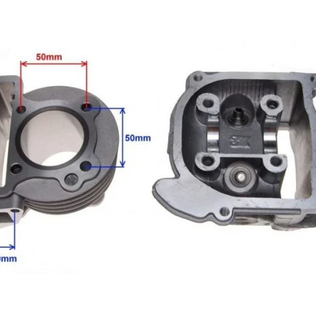 Set motor / kit cilindru + chiulasa scuter GY6 4T 80cc, 47 mm, racire pe aer