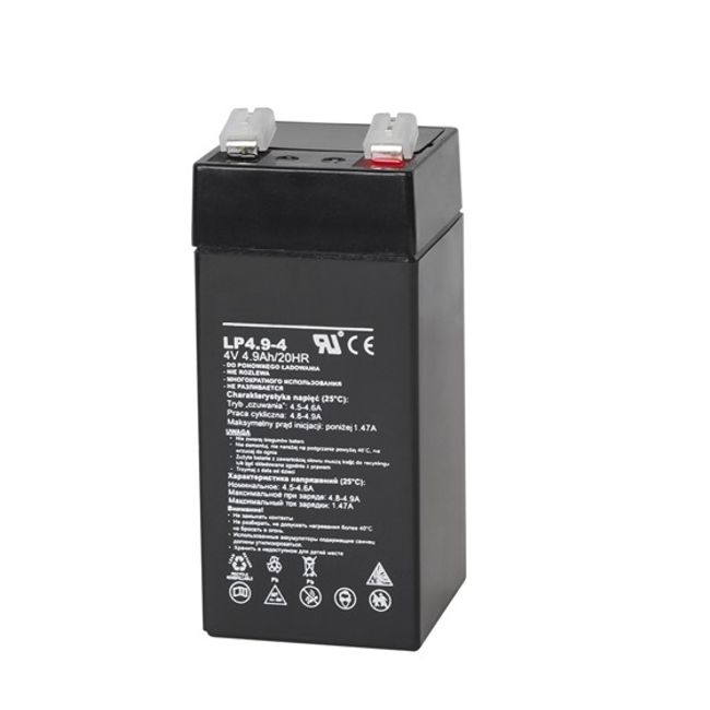 Acumulator Gel Plumb 4V, 4.9 Ah, dimensiuni 43x43x100 mm