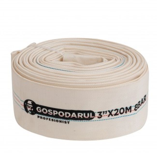 Furtun pompieri textil, Panzat, PVC interior, 3, ø 75mm, 8 Bar tip B 20m
