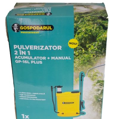 Pompa de stropit, electrica si manuala (2 in 1), Gospodarul Profesionist, 12V, 10A, tip rucsac, rezervor 16L