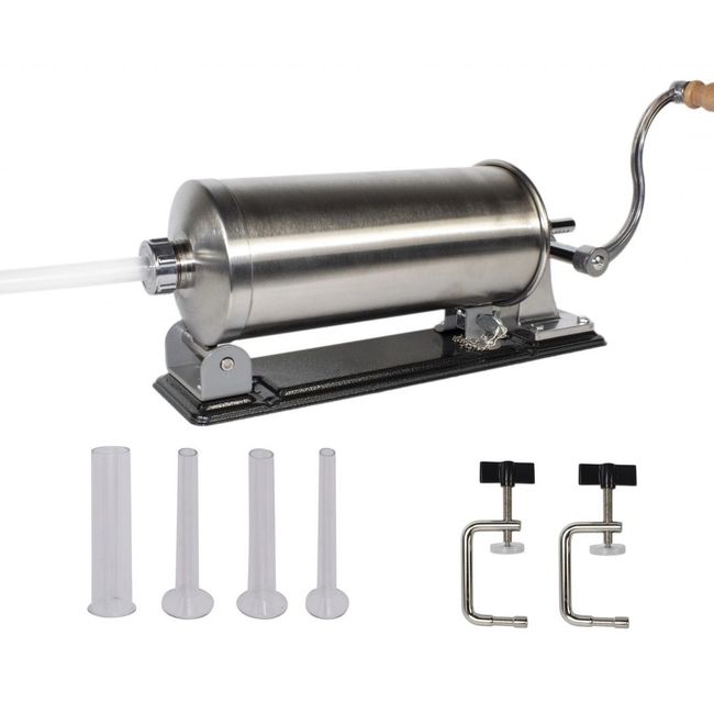 Masina de umplut carnati, 3 Kg, 4xPalnii Incluse, orizontal din inox, EvoTools