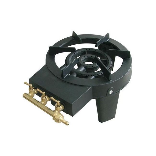 Arzator tip pirostrie exterior din fonta cu 3 robineti (7.7 kW), diametru 300mm, gaz, GPL butelie