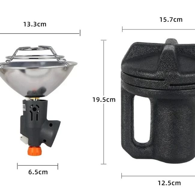 Arzator incalzitor cu butelie spray pe filet, aprindere piezzo, cutie de depozitare