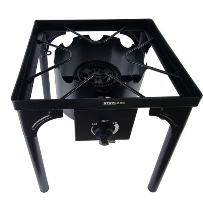 Pirostrie StarCook, reglabila pe inaltime, arzator de mare putere din fonta, picioare detasabile, zona mare de gatit