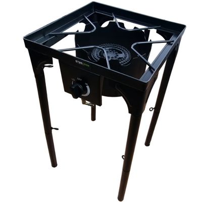 Pirostrie StarCook, reglabila pe inaltime, arzator de mare putere din fonta, picioare detasabile, zona mare de gatit
