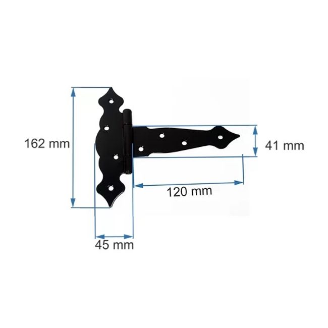 Balama Ornamentala pentru Porti si Usi, Culoare Negru, 120x45x41x2.5mm