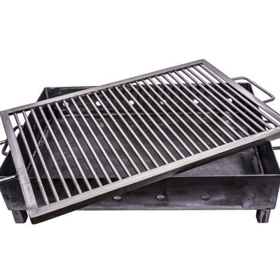 Gratar Romanesc de gradina fix si mobil 60x40 cm, fabricat manual, sita din inox